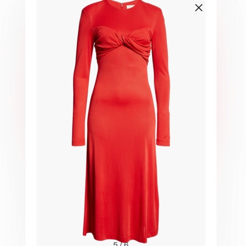 FARM Rio Red Long Sleeve Dress